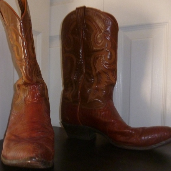 tony lama lizard boots pointed toe